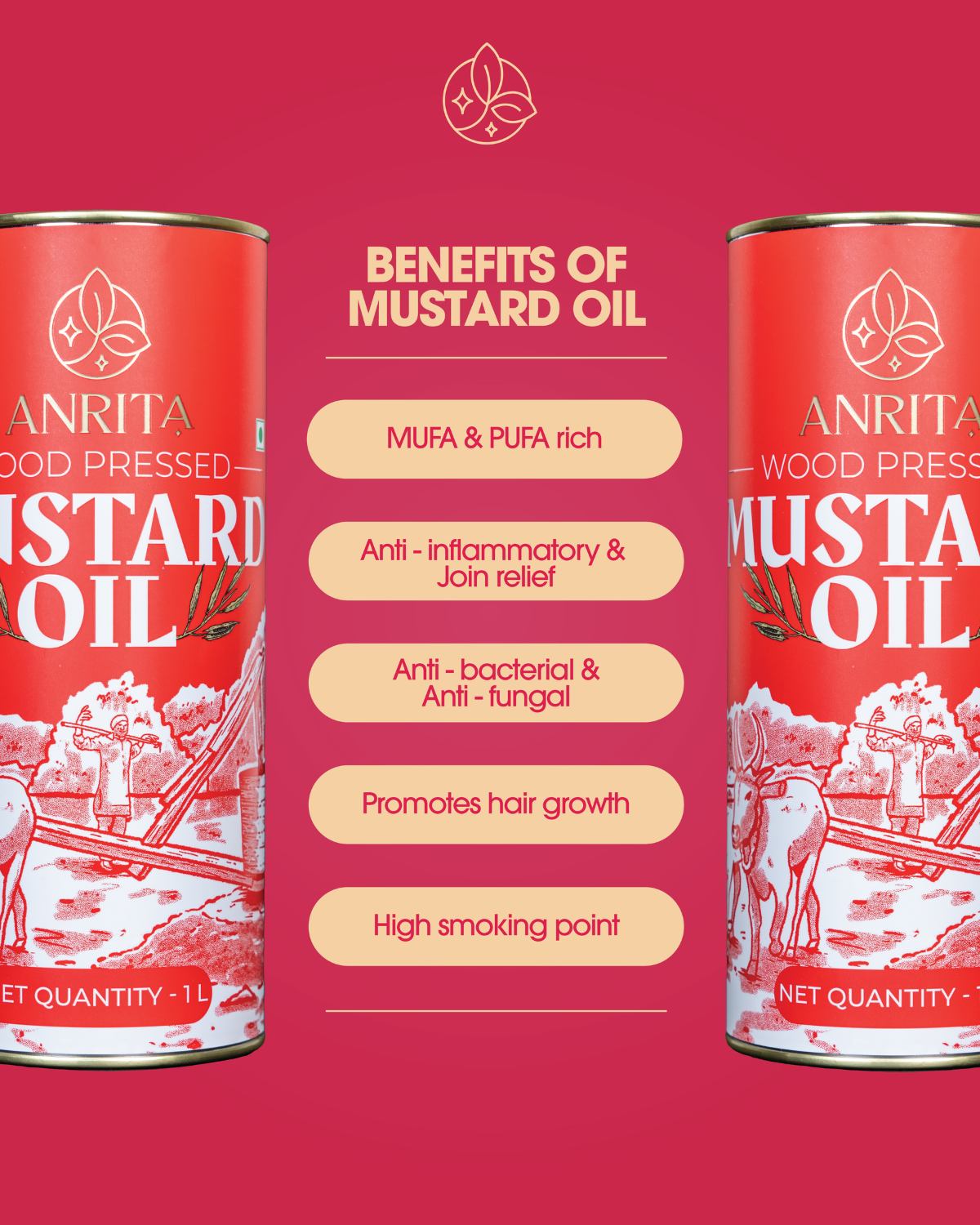 Anrita Wood Pressed Mustard Oil